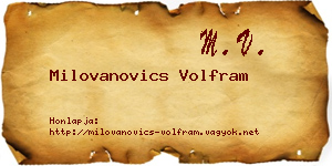 Milovanovics Volfram névjegykártya
